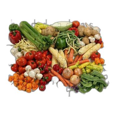 Imagem de Kit Com 4 Quebra-Cabeças Legumes De 60 Peças