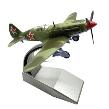 Imagem de YIJU Modelo de avião de caça em escala 1/72, modelo de caça de metal com base, avião de brinquedo simulado para decoração de armário de TV e sala de estar