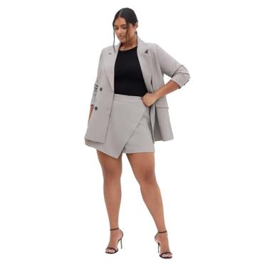 Imagem de City Chic Saia feminina plus size - Hailey Check, Xadrez neutro, 52