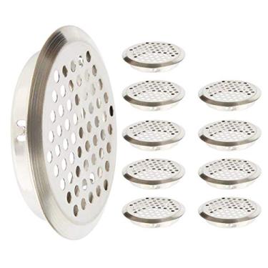 Imagem de COMOK 10 peças de saídas de ar de aço inoxidável de 53 mm/5 polegadas, ventilação circular de aço inoxidável com abertura redonda para cozinha, banheiro, armário, guarda-roupa, guarda-roupa e armário
