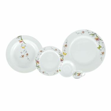 Imagem de Serviço de Jantar e Café 20 Peças em Porcelana, Modelo Voyage, Redondo, Decoração Carmem, Porcelana Schmidt