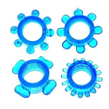 Imagem de Anel Peniano Elástico para Retardar Ejaculação e Prazer a Dois Anel Peniano Flexível [AZUL] AM
