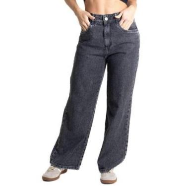 Imagem de Calça Jeans Sawary Wide Leg Petit - 280399 - preta 44-Feminino