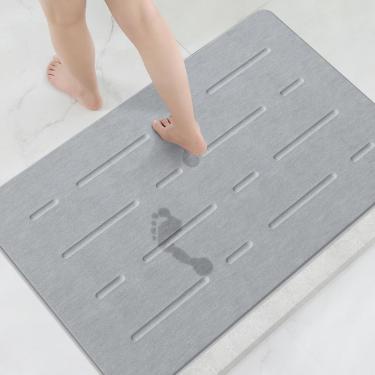 Imagem de Tapete de banho OTHWAY Large Stone 80x50cm Diatomaceous Earth Light Grey