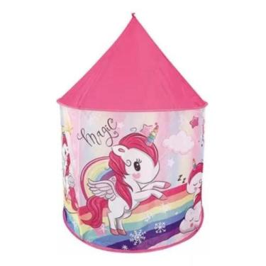 Imagem de barraca castelo infantil desmontável unicórnio - samba toys