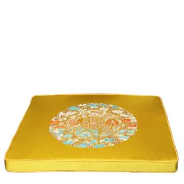 Imagem de Almofadas de assento de brocado de seda chinesa espessas personalizadas almofadas de cadeira com laços cadeira de jantar sofá poltrona antiderrapante decoração de casa (contato de tamanho