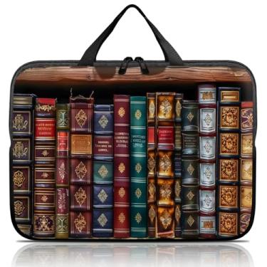 Imagem de Bolsa para laptop 14 15 15,4 15,4 15,6 polegadas, bolsa para notebook, capa macia compatível com Dell, Lenovo, Toshiba HP, Asus Notebook-Vintage Bookshelf