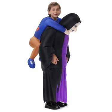 Imagem de XYJKIDSES Fantasia de bruxa inflável infantil de Halloween divertida com design realista, perfeita para festas e cosplay