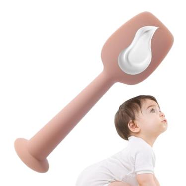 Imagem de Rrlihjgu Espátula Para Creme de Fraldas Bebê - Aplicador de Silicone Infantil Para Cremes,Prático Aplicador de Pomada Para Assaduras Uso em Viagem Creche Berçário