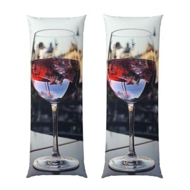 Imagem de Capa de travesseiro corporal com zíper oculto, fronha longa de microfibra macia e respirável para travesseiro corporal, capas de almofada de copo de vinho para dormir, presente para cama, fronha 50 x