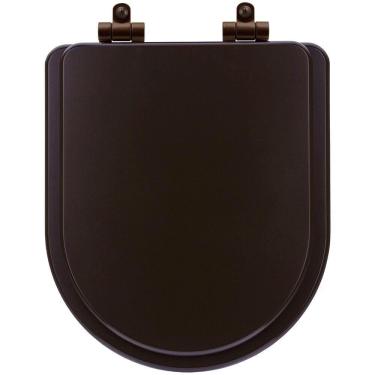 Imagem de Assento Sanitário Poliéster Soft Close Carrara Marrom Fosco Para Vaso Deca Com Ferragem Marrom