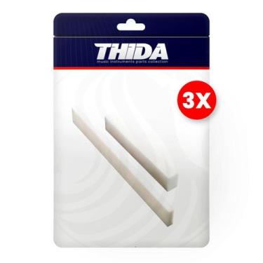 Imagem de Kit 3un Luthier Rastilho e Pestana Bruto Em Osso Natural - Thida