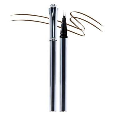 Imagem de Lápis de sobrancelha marrom para mulheres, caneta de sobrancelha de enchimento com 2 pontas de garfo, caneta delineadora à prova d'água para maquiagem com ponta de pincel duplo, rápida e precisa