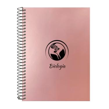 Imagem de Caderno Colegial 15 Matérias Profissões Biologia (Rosê Gold)