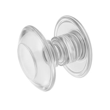 Imagem de Puxador Porta Pivotante ou Correr Vidro Temperado Blindex Box Banheiro Redondo 12cm Incolor Resina Acrílico ABS + Parafuso