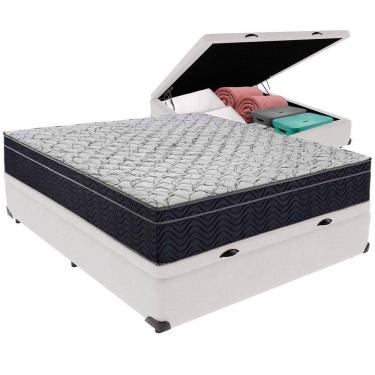 Imagem de Cama Box Baú E Colchão Airtech 150 Espuma D45 Casal Ortobom Casal Branco