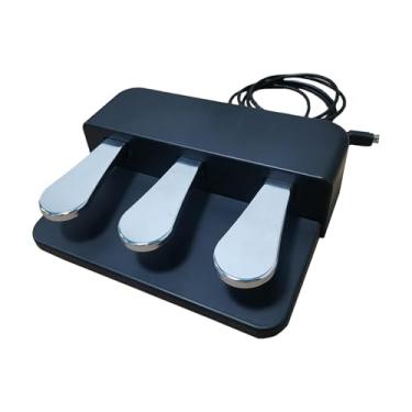 Imagem de Colaxi Unidade de 3 pedais Soft Sostenuto Sustain Pedal Portátil de Alto Desempenho Peça de Reposição Substituição Direta para Pianos Elétricos Teclados