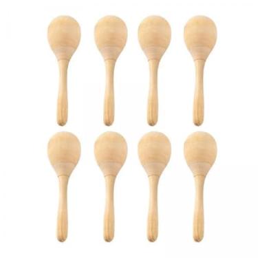 Imagem de JWQFBC 2x Maracas de Madeira em Branco Inacabadas com Som de Nítido para Crianças E Adultos, Chocalhos de Percussão Manual para Pintura Faça Você Mesm