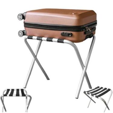 Imagem de Suporte De Mala Alumínio Para Hotel Pousada Bagagem Maleiro Dobrável -