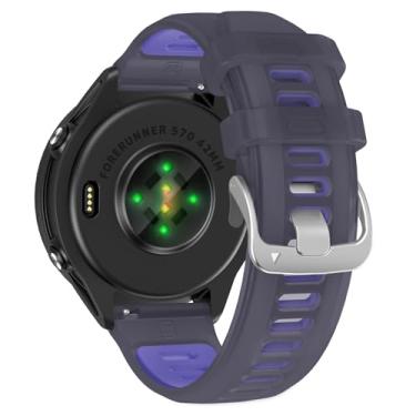 Imagem de U-LIMVE Pulseira de relógio para Garmin Forerunner 570 de 42 mm/Forerunner 165/Forerunner 245/Forerunner 645/Vivoactive 6/Vivoactive 5/Vivoactive 3/Venu 2 plus, pulseira de silicone de liberação