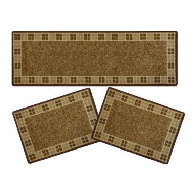 Imagem de Kit 3 Pçs Tapete Boucle Cozinha Xadrez Niazitex