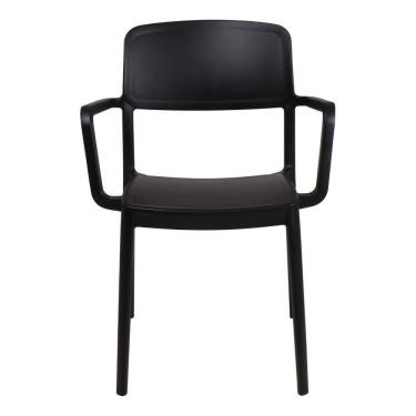 Imagem de Cadeira Tramontina Marta Em Polipropileno Preta Com Braços