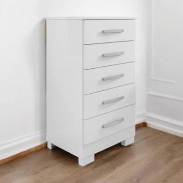 Imagem de Cômoda 05 Gavetas Espaçosa Pétala Branca - Framar