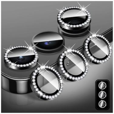 Imagem de LucBuy Protetor de lente de câmera Diamond para Samsung Galaxy Z Fold 7, protetor de tela traseira de vidro temperado brilhante, anéis de proteção de metal de alumínio individuais, adesivos de filme