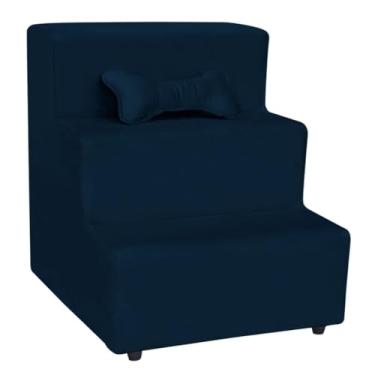 Imagem de Para Cachorro Gato Pet 3 Degraus,escada cachorros cama(Azul Marinho)