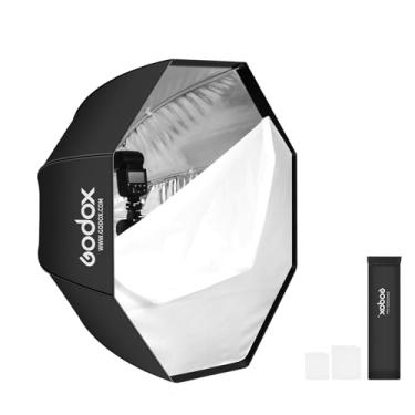 Imagem de Godox Guarda-chuva refletivo octógono 80 cm caixa macia prata com bolsa de transporte guarda-chuva octógono portátil refletor octabox para fotografia de estúdio, luz de velocidade de flash (80 cm)