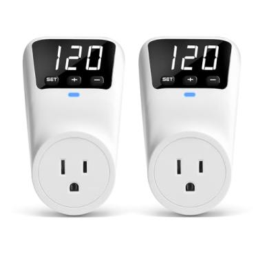 Imagem de BSEED - Protetor eletrônico de tensão de saída, protetor contra surtos de parede de 1875W para geladeira, TV, PC, eletrodomésticos, regulador de tensão com tela de LED, ajustável,