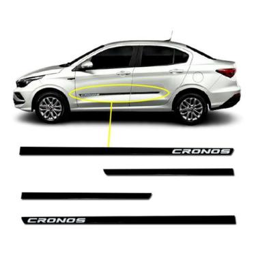 Imagem de Kit Friso Lateral Central Personalizado Slim Preto Cronos 2017 a 2023 