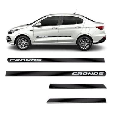 Imagem de Kit Friso Lateral Personalizado Modelo Largo Cor Preto Cronos 2017 a 2