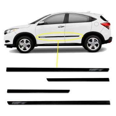 Imagem de Kit Friso Lateral Personalizado Modelo Slim Cor Preto Hrv 2015 a 2021 
