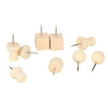 Imagem de GLOGLOW Pino de Madeira Pino 30pcs, Mochilas de Madeira para Tela de Mapa da Placa de Cortiça, Fácil de Remover Pinos de Bulletim Escolares, 0,87 Polegadas