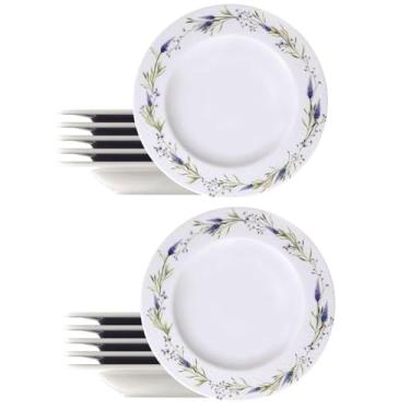 Imagem de Jogo 12 Pratos Fundos 23cm Tramontina Lilla Porcelana Sopas Risotos Caldos Restaurante