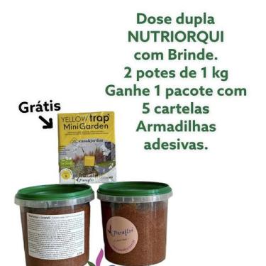 Imagem de Kit duplo adubo NUTRIORQUI, 2 potes de 1 KG com 5 Armadilhas amarela c
