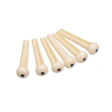 Imagem de Pino Plástico Bolinha branca para Violão Kit com 6 Unid Nfe - CUSTOM S
