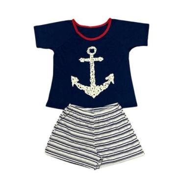 Imagem de Conjunto Pijama Adulto Feminino Curto Verão Meia Manga Estampado Baby 