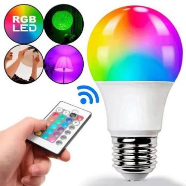 Imagem de Lâmpada led e27 colorida rgb 5w bulbo rgb + controle 85-265v bivolt De