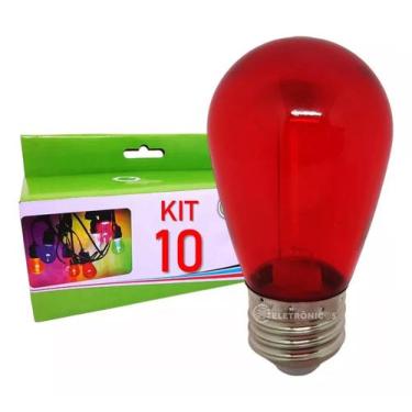 Imagem de kit 10 Lâmpadas Led Retrô  Filamento Boloinhas 1w S14 110v Abajurs Lum