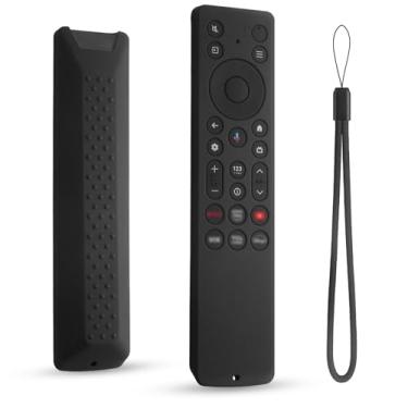 Imagem de DUOLAXMENG Capa protetora de silicone para controle remoto TCL RC923A FMB1, RC813A FMB1, 2025 QM6K QM7K TV (preto)