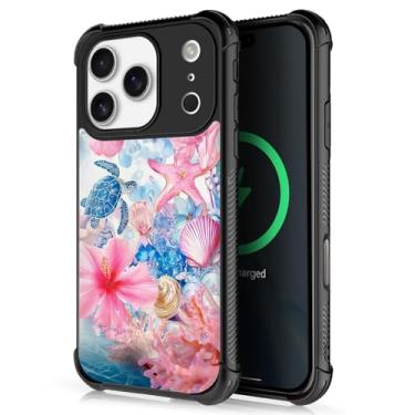 Imagem de FKBRCL4U Capa para iPhone fghjk Pro, design gráfico MagSafe para meninas, meninos, silicone macio, acrílico, proteção contra choque, projetada para iPhone fghjk Pro, estética italiana, verão, litoral