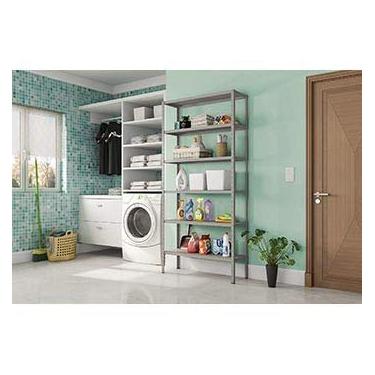 Imagem de Estante Bariloche Fabone Cinza 6 Prateleiras