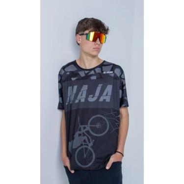 Imagem de Camiseta Masculina HUPI Bike Naja Preto/Grafite, GG, Preto, Grafite