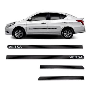 Imagem de Friso Lateral Largo Versa 2012 a 2023 Kit Black (Preto Brilhante) Ades