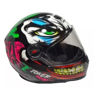 Imagem de Apacete Moto Fechado Fw3 Gt Joker Coringa Brilhante Tama 58