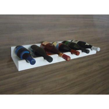 Imagem de Prateleira Adega Bar New Suporte Vinhos E Garrafas Branco Laca - FORMA