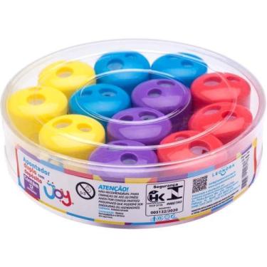 Imagem de Apontador com Deposito 2 Furos Color JOY BIG/COMUM 4CORES - Leonora