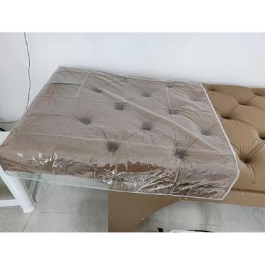 Imagem de Capa Impermeável Protetora de Cabeceira de Maca Luxo Capitone Pvc Cristal Transparente Resistente e Grosso